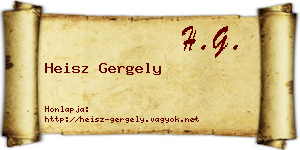 Heisz Gergely névjegykártya